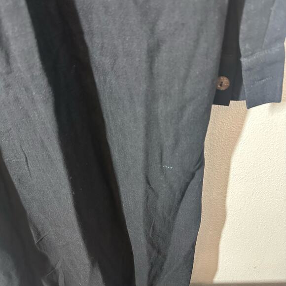 NEW By Egreis Maybel Midi Dress Black Size Medium Linen Blend Cover Up Flowy - Picture 7 of 12